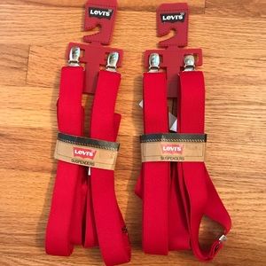 Red Levi clip suspenders